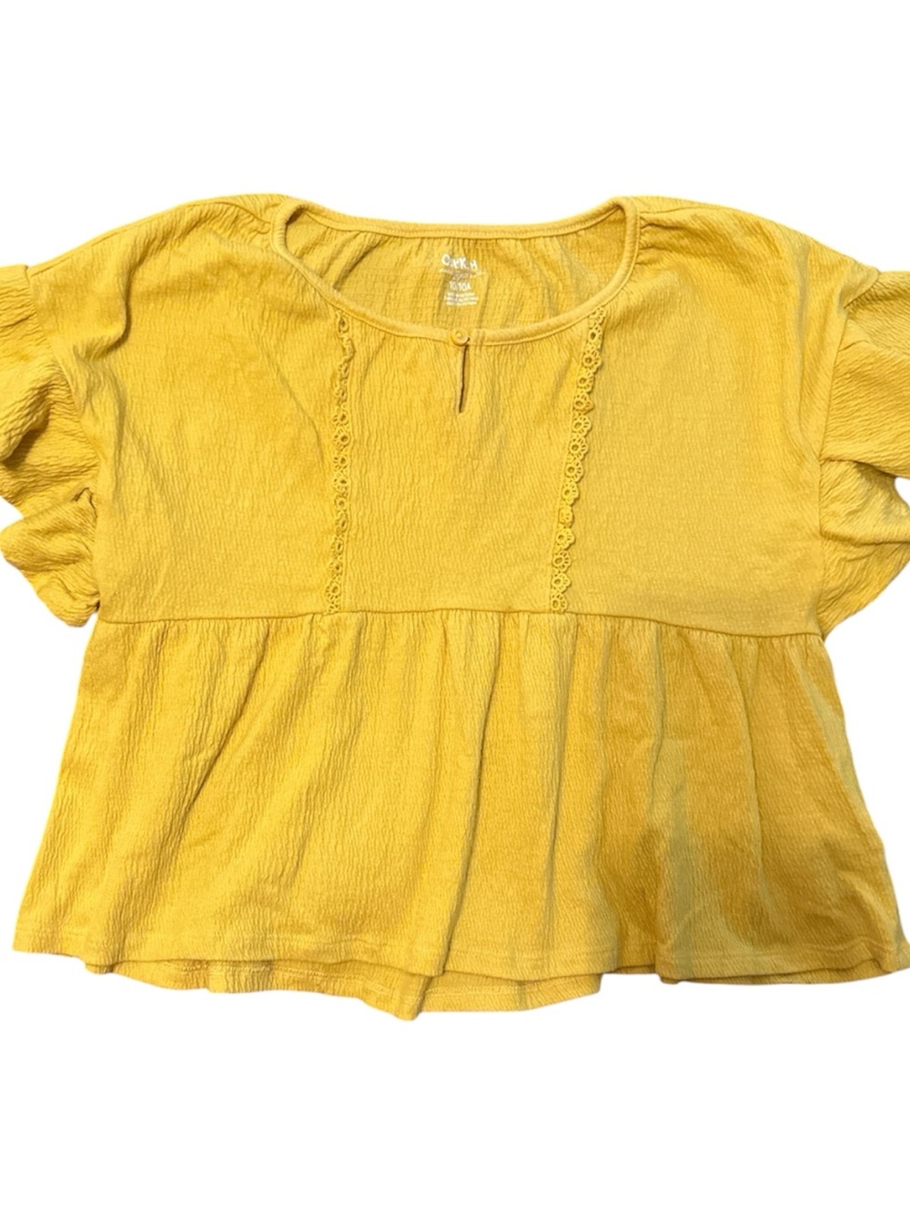 Oshkosh Mustard Yellow Peplum Loose Fit Short Sleeve Top